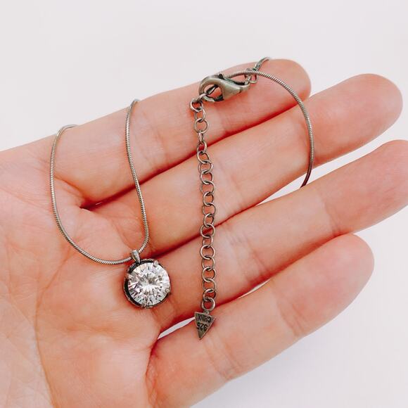 Silpada N1969 Sterling Silver Necklace CZ Pendant Modern Snake Chain Jewelry - Picture 3 of 16